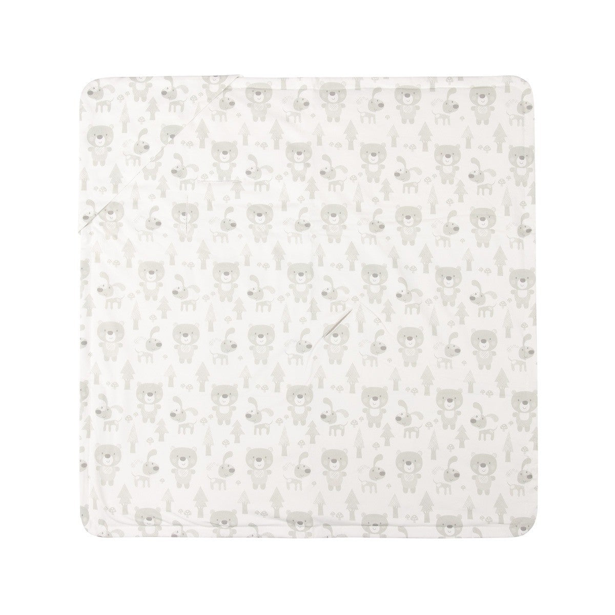 Beige and White Baby Blanket with Harness Slots