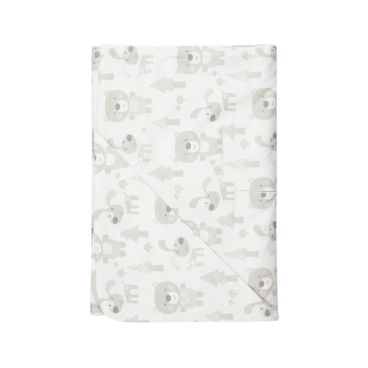 Beige and White Baby Blanket with Harness Slots