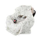 Beige and White Baby Blanket with Harness Slots