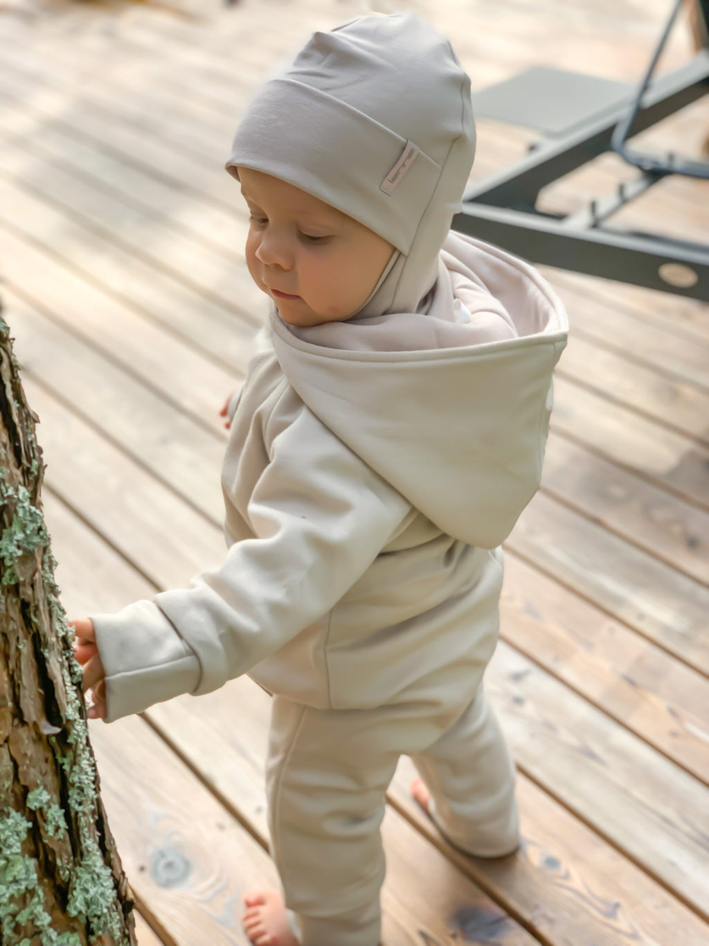 Beige Double-Layer Cotton Balaclava