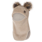 Beige Merino Wool-Lined Winter Balaclava