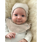 Beige Pointelle Double-Layer Cotton Baby Balaclava