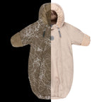 Beige Reflective Merino Wool-Lined Spring/Autumn Bunting Pram Suit