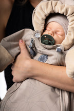 Beige Reflective Merino Wool-Lined Spring/Autumn Bunting Pram Suit