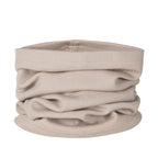 Beige Single-Layer Merino Wool Tube Scarf