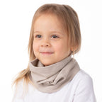 Beige Single-Layer Merino Wool Tube Scarf