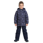 Blue Dinosaur Print Spring/Autumn Jacket and Dungaree Trousers Set