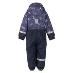 Blue Dinosaur Print Spring/Autumn Toddler Overall with Contrast Panels