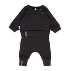 Children’s Merino Wool Top and Trousers Set – Dark Grey
