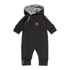 Cotton-Lined Merino Wool Baby Overall – Dark Grey
