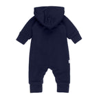 Cotton-Lined Merino Wool Baby Overall – Navy Blue
