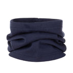 Dark Blue Single-Layer Merino Wool Tube Scarf