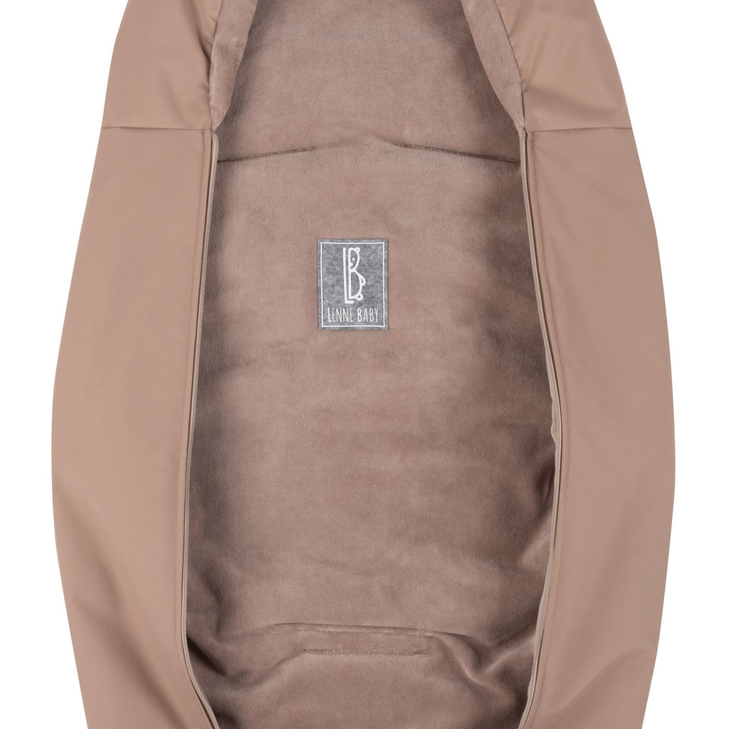 Down-Filled Baby Winter Footmuff – Brown / Beige, One Size