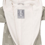 Khaki Green Cotton Fleece Baby Romper with Hood