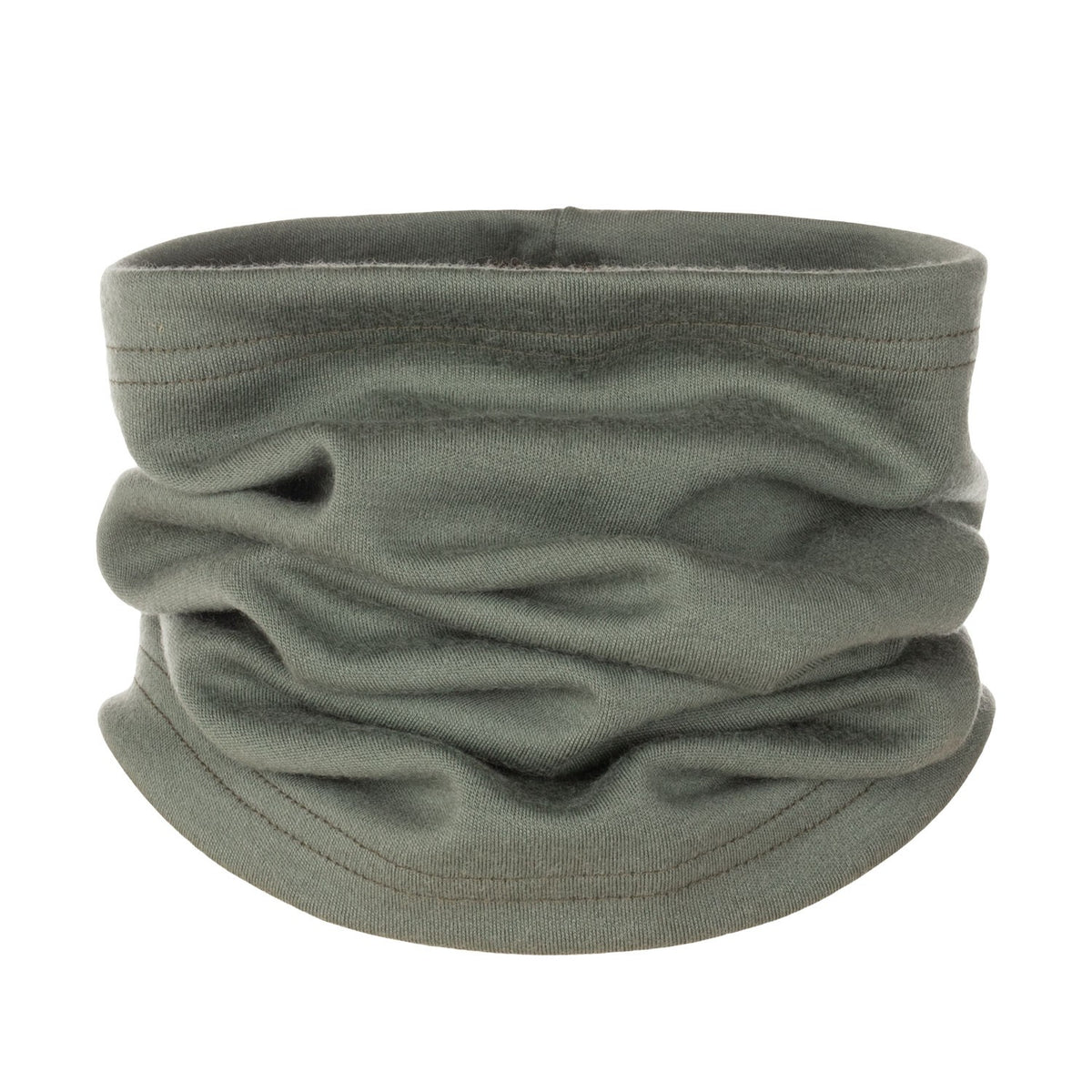 Khaki Green Single-Layer Merino Wool Tube Scarf