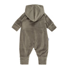 Khaki Green Velvet Baby Overall with Merino Wool Lining