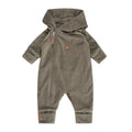 Khaki Green Velvet Baby Overall with Merino Wool Lining