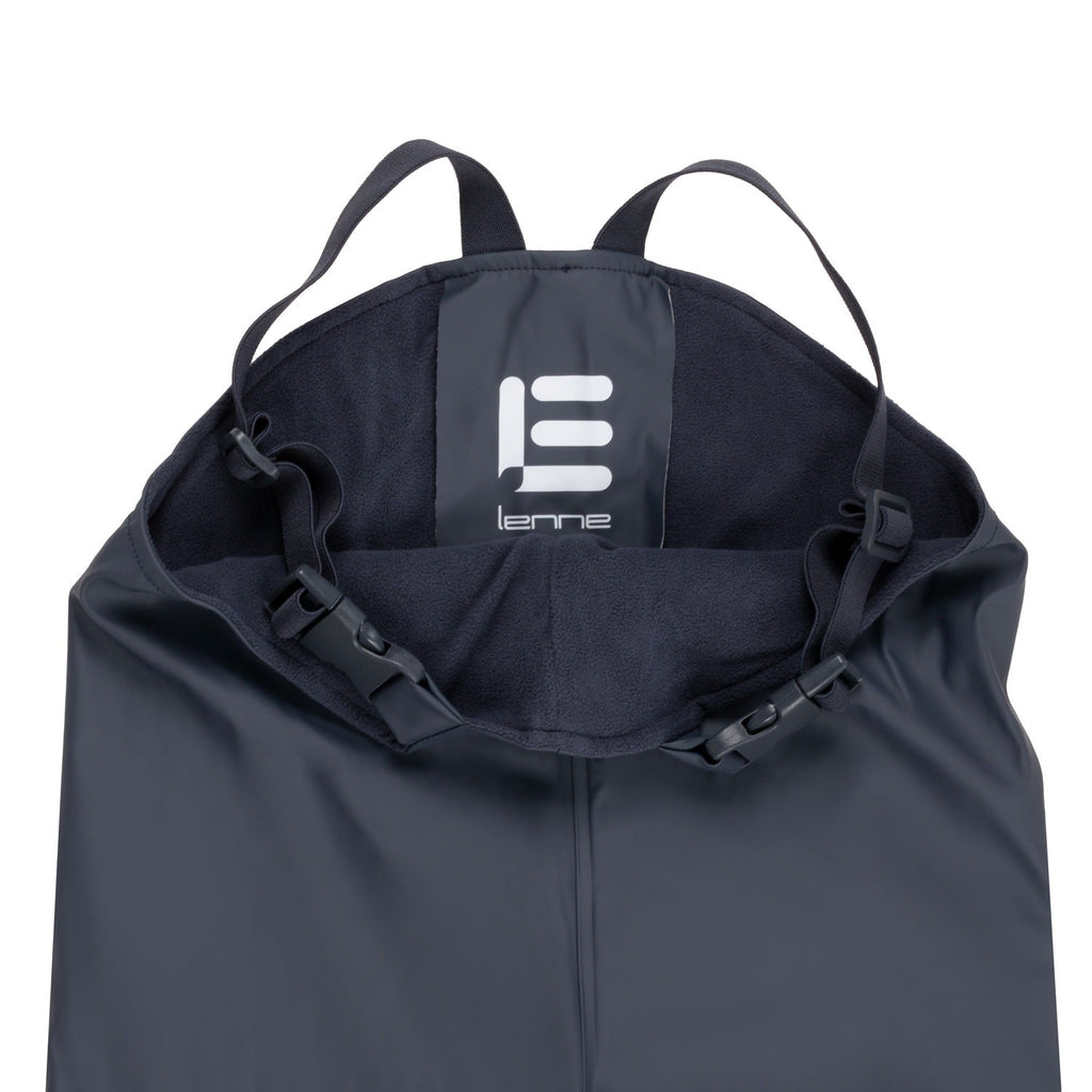 Kids’ Fleece-Lined Rain Jacket and Dungaree Set – Navy Blue