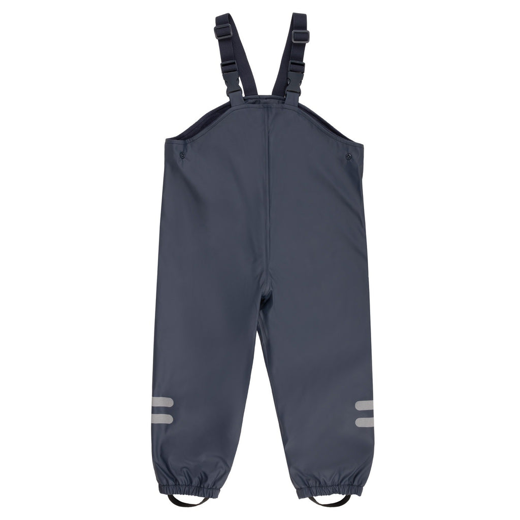 Kids’ Fleece-Lined Rain Jacket and Dungaree Set – Navy Blue