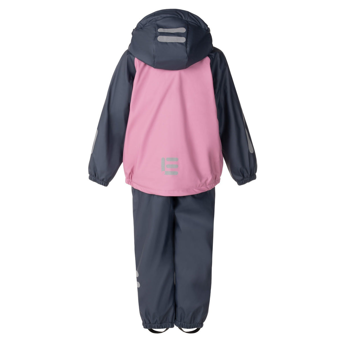 Kids’ Fleece-Lined Rain Jacket and Dungaree Set – Pink and Blue
