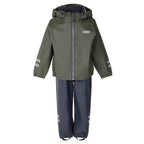 Kids’ Rain Jacket and Dungaree Set – Green and Blue