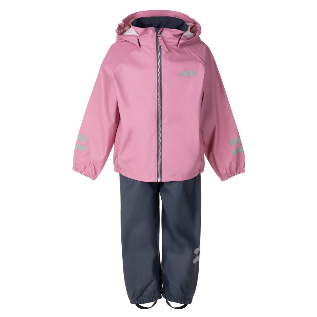 Kids’ Rain Jacket and Dungaree Set – Pink and Blue