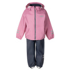 Kids’ Rain Jacket and Dungaree Set – Pink and Blue