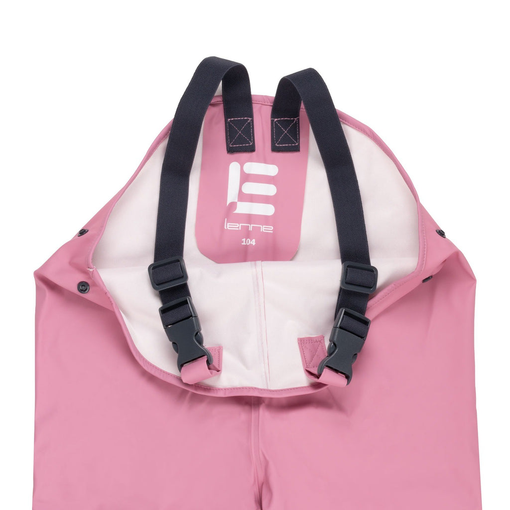 Kids’ Waterproof Rain Dungarees – Pink