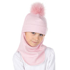 Light Pink Merino Wool Pom-Pom Balaclava