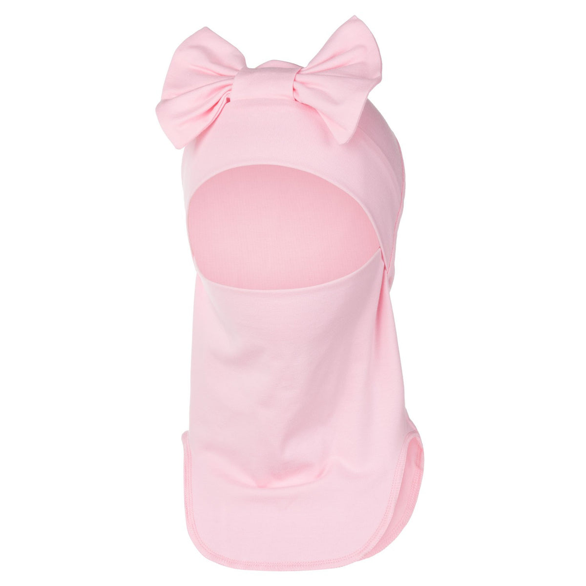 Pink Cotton Balaclava with Bow