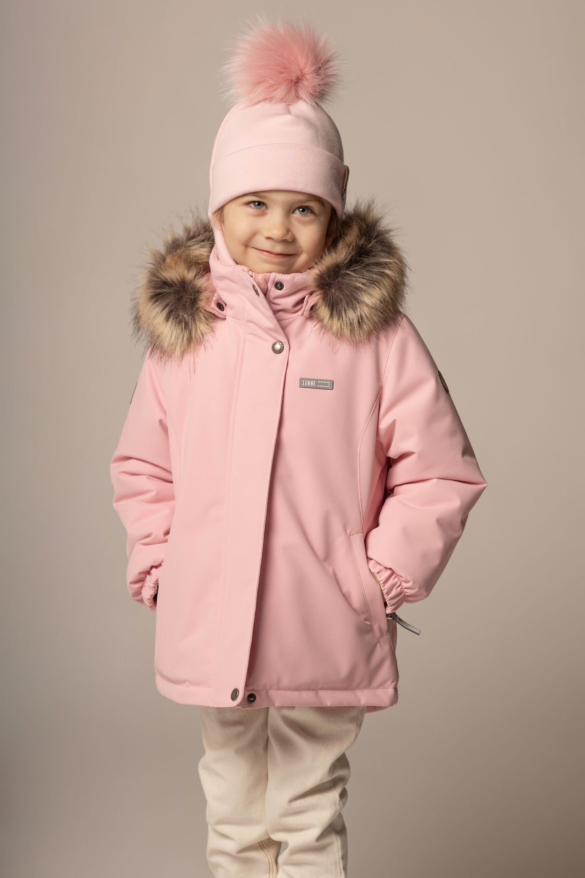 Pink Merino Wool Pom-Pom Balaclava
