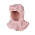 Pink Pointelle Cotton Baby Balaclava with Bow