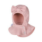 Pink Pointelle Cotton Baby Balaclava with Bow