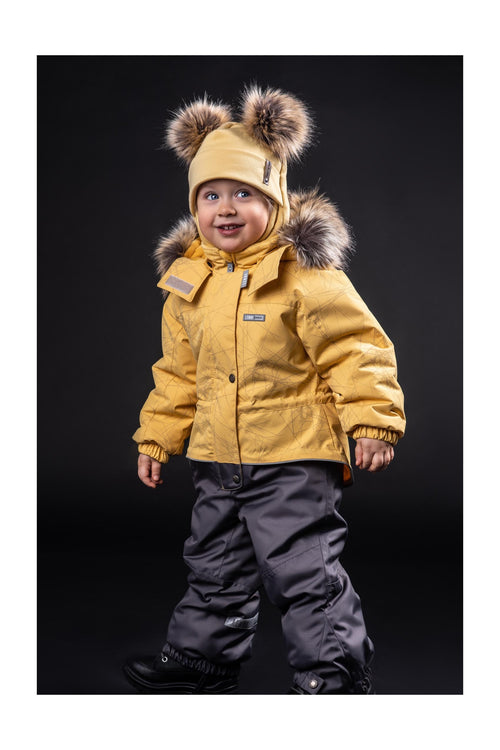 Yellow Merino Wool Double Pom-Pom Balaclava